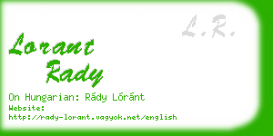 lorant rady business card
