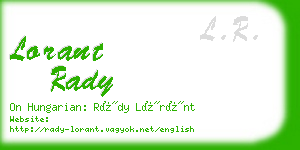 lorant rady business card